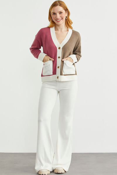 Sementa Color Gradient Oversized Wool Knit Cardigan - Milk Coffee