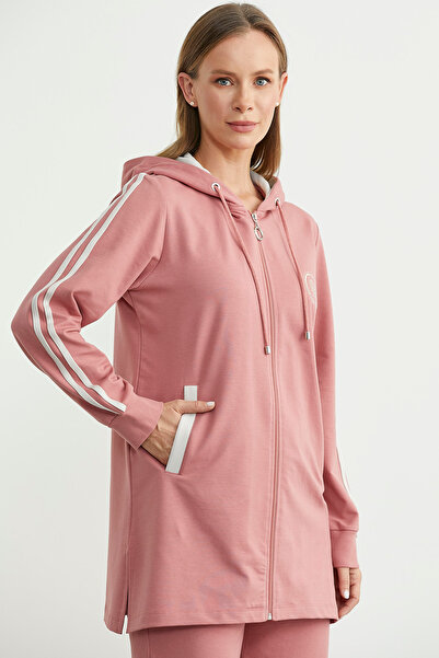 Sementa Σετ αθλητικής φόρμας με κουκούλα και φερμουάρ - Dusty Rose