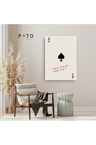 Pato Design 'What if it all works out?' Maça Ası & İskambil Kart Tablo | Çerç...