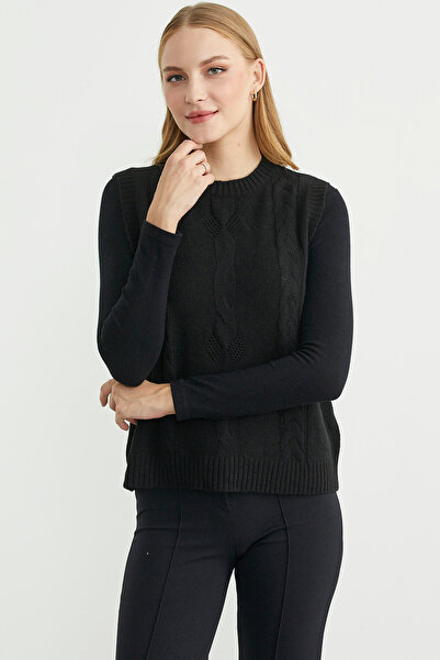 Sementa Casual Wool Knit Sweater - Black