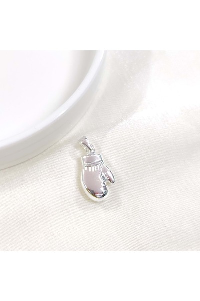 Güler Yüzlü Silver BOKS ELDİVENİ GÜMÜŞ KOLYE UCU 2 CM