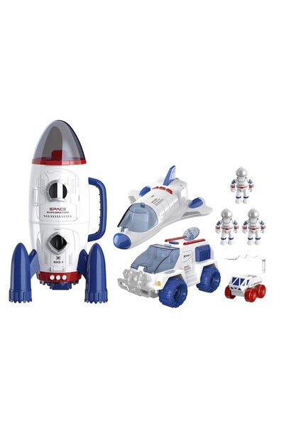 Joynix 5-in-1 Cosmic Exploration Set with Light and Sound Effects, Rocket, Rover, Space Shuttle,