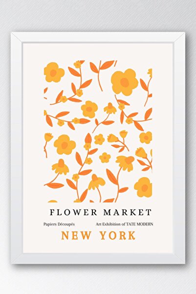 Saturn Flower Market New York Framed Painting - Eclectic Style Wall Decor