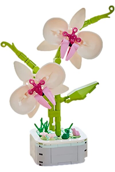 Innovium Innovium™ 3D Orchid Building Kit, 144 Pieces, Pearl White, 128g, Dimensions 22.2 ×17.91× 5.21 CM