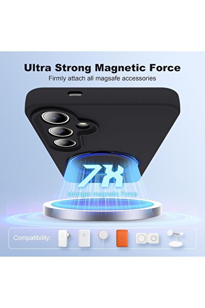 m.tk moveteck Samsung Galaxy S24 Fe Case with Magsafe Ring and Extra Stand, Velvet Inside, Soft Colorful Silicone Cover