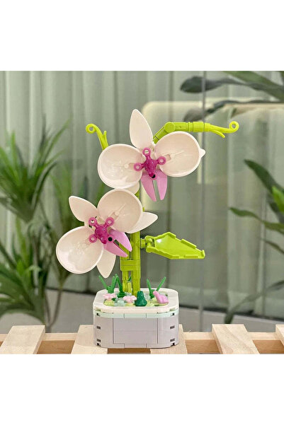 Innovium Innovium™ 3D Orchid Building Kit, 144 Pieces, Pearl White, 128g, Dimensions 22.2 ×17.91× 5.21 CM