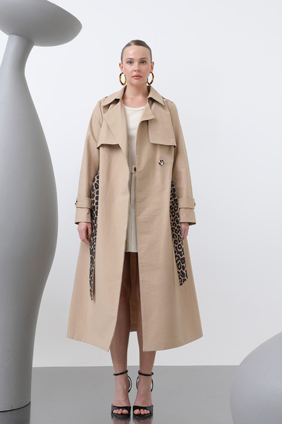 Soul SOU10795 - Kadın Leopar Garnili Trench