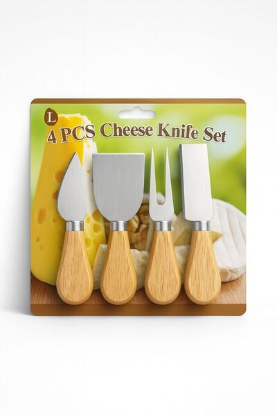 NomaDeco مجموعة سكاكين الجبن بمقبض خشبي