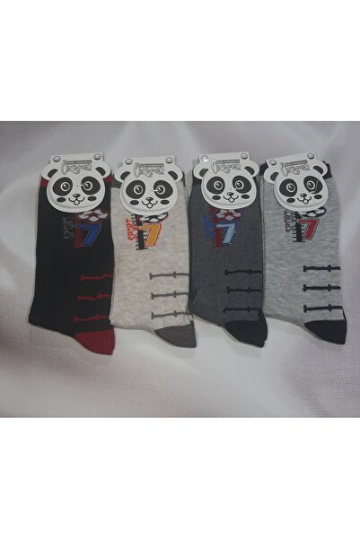 Butik Boy's 4-Pack 75% Cotton 20% Lycra 5% Elastane Patterned Socks