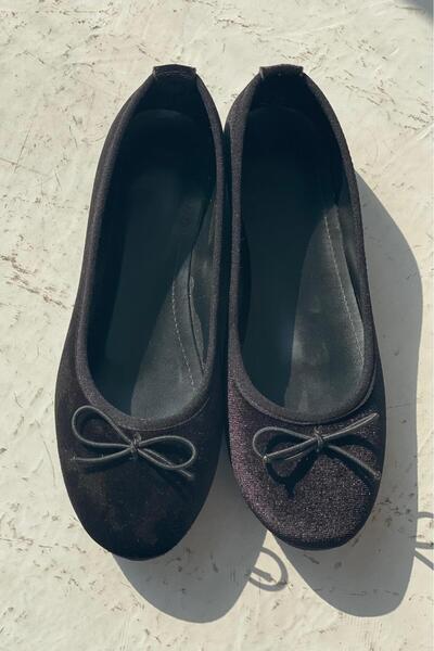I Love Shoes Lante Velvet Mary Jane Ballet Flats Black
