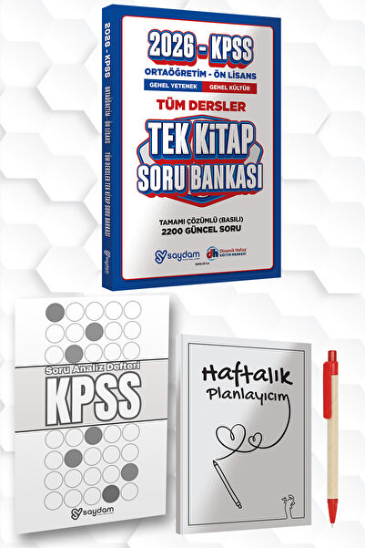 Saydam Yayınları 2026 LİSE ÖNLİSANS KPSS GENEL YETENK GENEL KÜLTÜR TÜM DERSLE...
