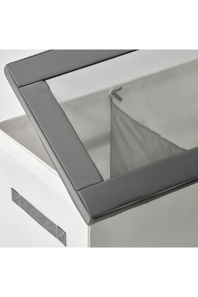 IKEA JÄTTEBJÖRN Box with lid, white/grey, 81 x 45 x 44 cm
