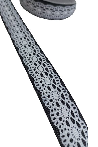 ForWhat Panglică cu aspect de dantelă din tafta neagră de 10 m, 25 mm, pentru...