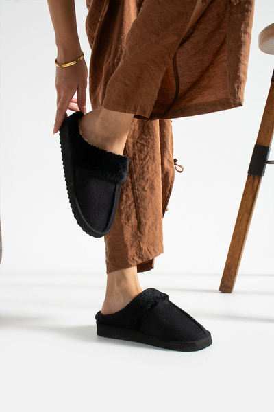 SWORD Zimní unisexové domácí pantofle s vlněnou výplní |   Protiskluzová podložka Eva bez zvuku |   Dárekové pantofle Çeyiz Bohça