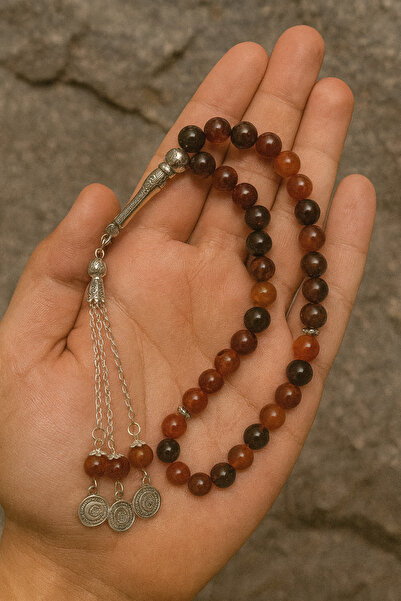Akik (Agate) Doğal Taş Tesbih