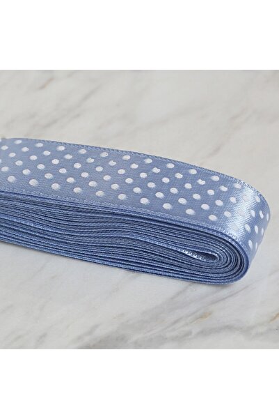 ForWhat Panglică cu buline din satin albastru 10MT 2CM pentru birou, acasă, petrecere