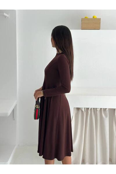 By Kuzey Aras Μακρυμάνικο φόρεμα casual από ύφασμα Modal