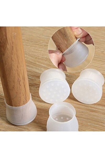Cocoloco Home 24'lü Masa Sandalye Ayak Koruyucu Beyaz Silikon