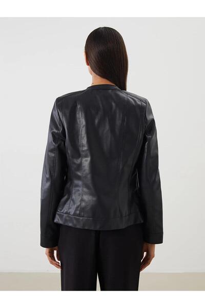 LC Waikiki Γυναικείο δερμάτινο μπουφάν LCWAIKIKI Classic Crew Neck (W5)