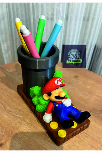 T.Gift 3D حامل أقلام ماريو النائم ملون ودقيق التفاصيل