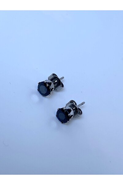 kurukafagift Black Steel Nail Earrings Round Model Double Earrings 5 mm