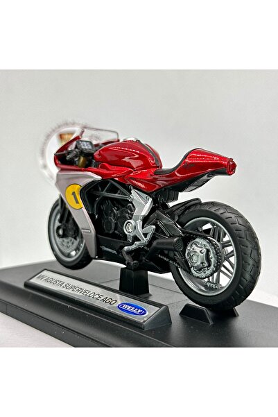 WELLY MV Agusta Superveloce AGO 1:18 Diecast Motosiklet Model – Lisanslı Metal Maket Oyuncak & Biblo