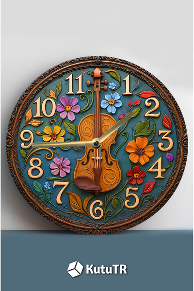 kutuTR ساعة حائط مزخرفة بتصميم قناع MDF – 33x33 سم SDW447