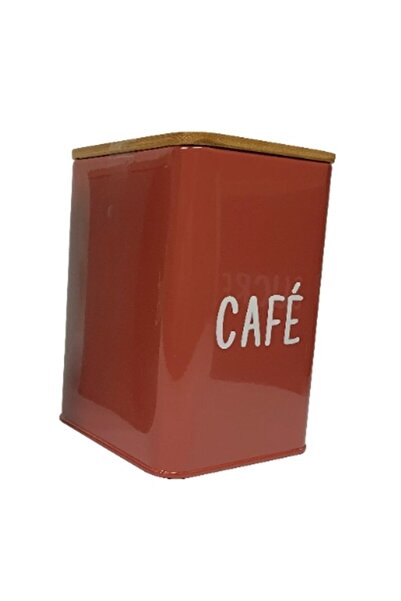 FRANDIS Metal Storage Box with Bamboo Lid for Coffee, Frandis, 9.5x9.5x14 cm