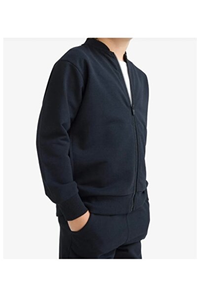 Niy Kolej yaka lacivert çocuk fermuarlı üst