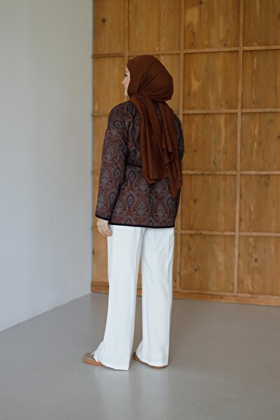 MOONSC Ethnic Patterned Jacket Burgundy-Brown