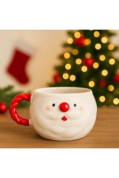 Kotium Ceramics كوب سانتا كلوز لعيد الميلاد، تصميم خاص منقوش بملمس مميز، مصنوع يدويًا بالكامل من السيراميك