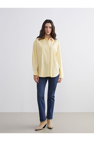 LC Waikiki UZG Store'dan Stilinizi Oluşturun | Çizgili Oversize Kadın Gömlek