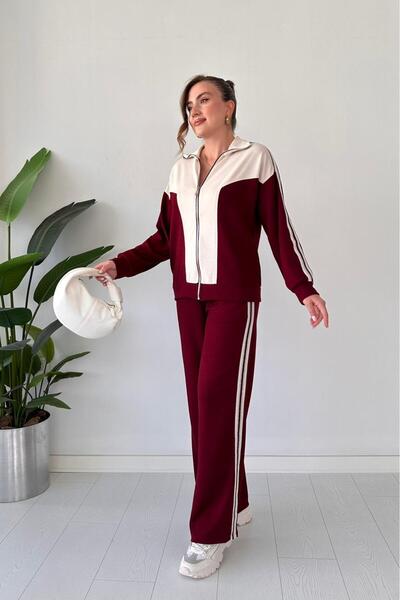 MaziButik Sim Biyeli Double Suit Burgundy