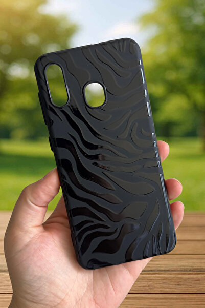 Vip Case Samsung Galaxy A20 Uyumlu Zebra Desenli Silikon Darbe Emici Klasik Korumalı Rubber Kılıf