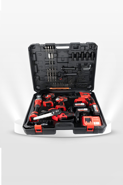KİMMEER PLUS Profesyonel 21V Matkap Hilti Taşlama Somun Sıkma Testere 5'lı Set