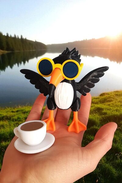 Oppy Kahve içen otantik kuş Frulli Frulla figürü Brainrot Karakteri Haraketli...