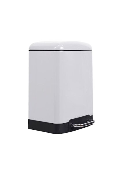 FRANDIS Trash can 6L with pedal, silent closing, rectangular, Frandis, removable plastic bucket, matte white