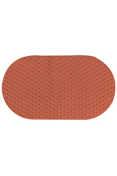 FRANDIS Non-slip Bath Mat, Frandis, 69 x 39 cm, PVC and Corn Starch Fiber, Brick Red