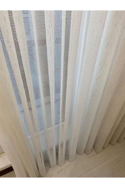 ÇOPURLAR PERDE Dokulu File Tül Ekru Renk 1e3 sık pile dikim