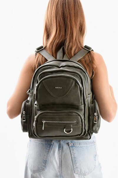 Baginn Faux Leather Women's Backpack 38*28 cm Mega Bag Suitable for Daily Use Multi-Pockets Lined Inside