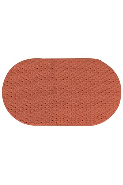 FRANDIS Non-slip Bath Mat, Frandis, 69 x 39 cm, PVC and Corn Starch Fiber, Brick Red