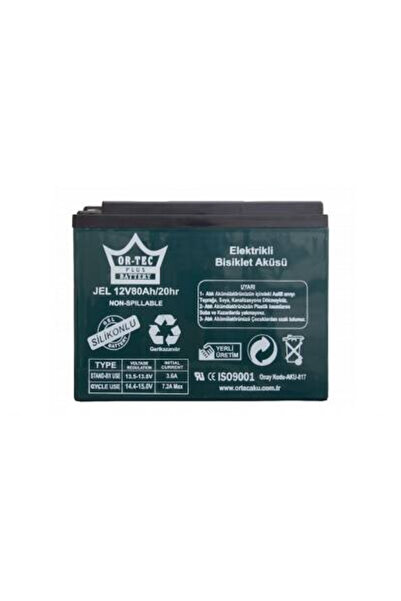 ORTEC 12v 80ah Jel Elektrikli Bisiklet Aküsü Yatık