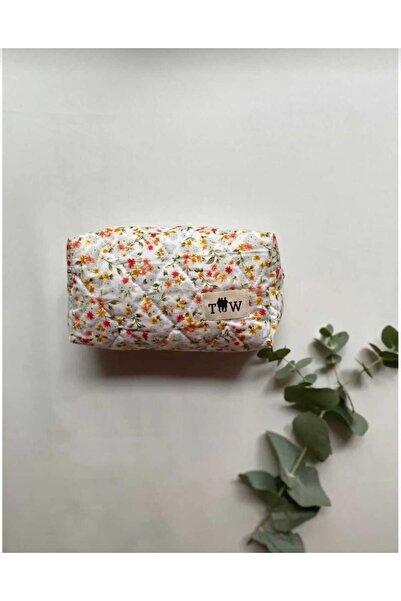 TALL WAY Orange Flower Makeup Bag-Large Size