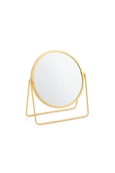 FRANDIS Oglinda cu 2 fete, suport metal auriu, marire x1/x2, Frandis, 18x8x20 cm