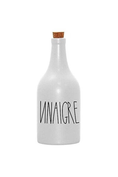 FRANDIS Sticlă ceramică cu dop de plută pentru oțet, 500 ml, Frandis, albă