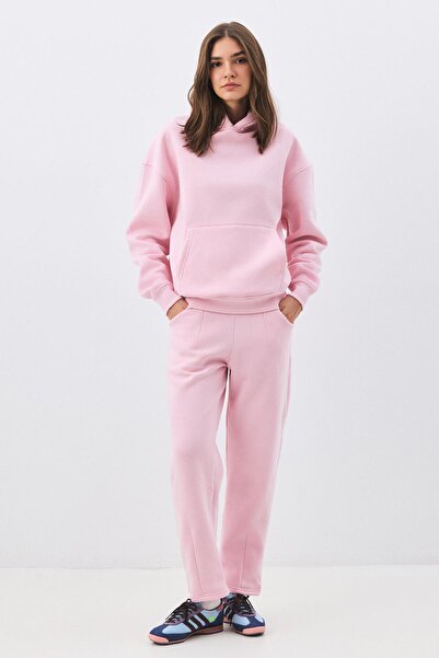 Trendiz Women's Premium Hooded Pocket Detailed Tracksuit Set Pink 2033