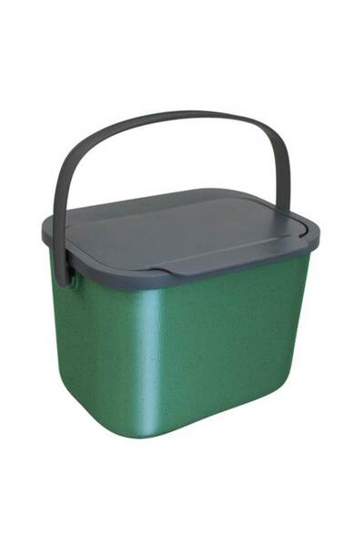 FRANDIS Compost Bucket with Filter, Frandis, 6 Liters, Green/Grey