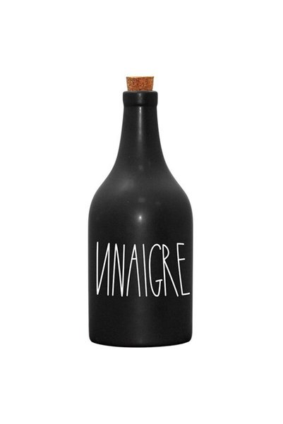 FRANDIS Recipient ceramic cu dop de plută pentru oțet, 500 ml, Frandis, negru