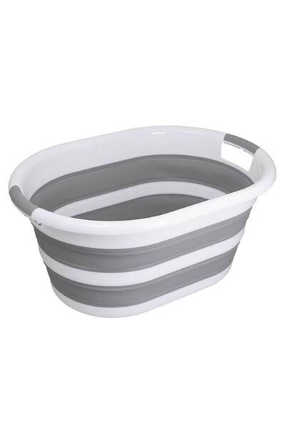 FRANDIS Oval Foldable Basin with Handles, Multifunctional, Frandis, 24 Liters, Polypropylene/Rubber, White/G