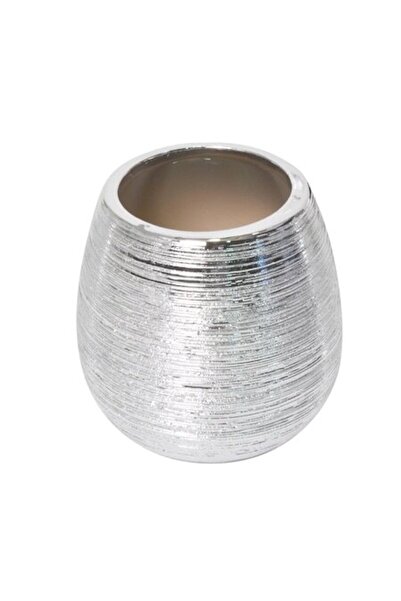 FRANDIS Toothbrush Holder Cup, Frandis, Ceramic, Silver, Diameter 9 cm, Heigh...